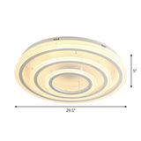 Contemporary Led Acrylic Hoop Ceiling Light In Warm/White - 18/29.5 Width