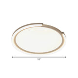 Sleek Led Flushmount Ceiling Lamp | Metallic Shade Warm/White Light 16’/19.5’/23.5’ Diameter