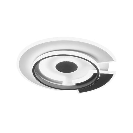Modern Metallic Led Minimalism Ceiling Light Fixture - Circular Flush Mount In Black/White 18/21.5 W
