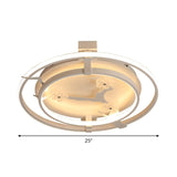 Sleek Floral Semi Mount Led Ceiling Light In Warm/White - 17/21/25 Options