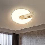 Round Flush Mount Led Bedroom Ceiling Light Fixture In White Minimalist Acrylic Design