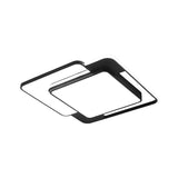 Modern Flush Mount Geometry Led Light Fixture Black Metallic Lamp (16.5/20.5/24.5 Width)