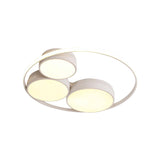 Nordic Led Flush Ceiling Light Grey/White Round Mount Bedroom Lamp - 18/21.5/31 Width