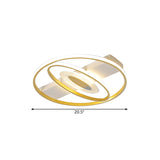 Geometric Flush Mount Led Ceiling Light In Minimal Metal Gold - 16.5/20.5 W