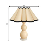 Nordic Flared Night Lamp - Porcelain Gourd Base Coffee/Beige