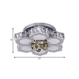 Minimalist Chrome Led Lotus Crystal Ceiling Flush Mount Light