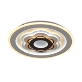 White Led Floral Ceiling Light: Acrylic Flush Mount Fixture