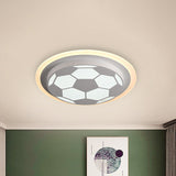Soccer Cartoon Led Flush Mount Lamp Stylish And Bright Lighting Fixture For Bedroom