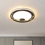 Modern Black And Gold Led Flush Mount Ceiling Light With Warm/White