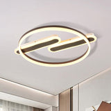 Modern Acrylic Led Flush Light With Black Mount Dual Canopy Warm/White / Warm