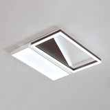 Geometric Led Flush Mount Light Black And White Acrylic Modern Design 18/21.5