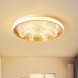 Nordic Gold Led Flush Mount Ceiling Light - Warm/White Bedroom Lighting / White