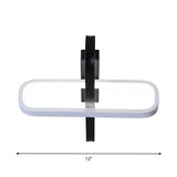 Modern Dual Oblong Flush Mount Led Ceiling Light In Black Warm/White