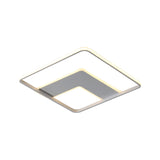 Nordic Square Flush Mount Acrylic Led Bedroom Lighting In White - 16.5/20.5 Width