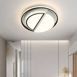 Modern Crystal Ceiling Lamp In Black - Round/Star Design With Warm/White Led Light