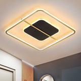 Nordic Led Black Iron Flush Light Fixture In Warm/White 16/19.5 Wide