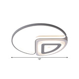 Modern Acrylic Led Flushmount Light In Warm/White 18/21.5 Wide