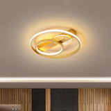 Gold/White & Black Led Metal Hoop Flushmount With White/Warm Light - 16.5/20.5 Wide Gold / 16.5