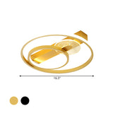 Gold/White & Black Led Metal Hoop Flushmount With White/Warm Light - 16.5/20.5 Wide