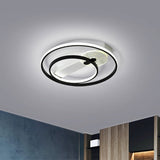 Gold/White & Black Led Metal Hoop Flushmount With White/Warm Light - 16.5/20.5 Wide