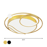 Modern Metal Ceiling Light Fixture Nordic Black/Gold Led Flushmount Lighting In Warm/White 16.5/20.5