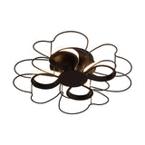 Contemporary Metallic Clover Flush Light - 19’/22.5’ W Black/White Led Warm/White Lighting
