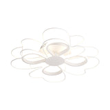 Contemporary Metallic Clover Flush Light - 19/22.5 W Black/White Led Warm/White Lighting