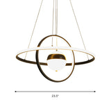 Modernist Black Acrylic Led Pendulum Ceiling Light With Circular Shade