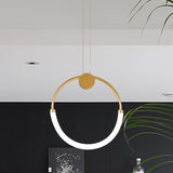 Nordic Circular Chandelier Lamp: Acrylic 1/3 Gold Bulbs Warm/White Pendant Lighting Fixture