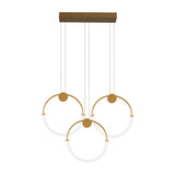 Nordic Acrylic Circular Chandelier - Gold Pendant Lighting With 1/3 Bulbs In Warm/White Light