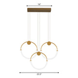 Nordic Acrylic Circular Chandelier - Gold Pendant Lighting With 1/3 Bulbs In Warm/White Light