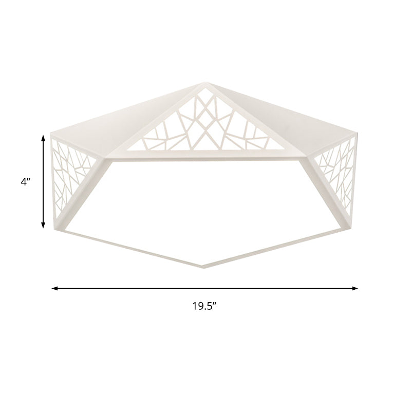 Modern Acrylic Led Ceiling Lamp | Slim Panel Pentagon Flush Mount Child Bedroom