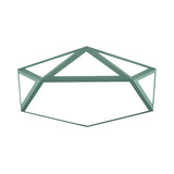 Kid Bedroom Macaron Acrylic Pentagon Ceiling Light With Metal Guard - Space-Saving Loft Mount