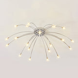 Chrome Semi Flush Ceiling Light: Stunning Fireworks Design For Kindergarten