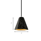 Geometric Cement Pendant Lighting - Simplicity Black/White/Yellow Hanging Light