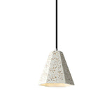 Geometric Cement Pendant Lighting - Simplicity Black/White/Yellow Hanging Light