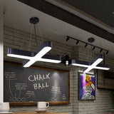Modern White/Black/Gold Cross Hanging Lamp - 23.5/35.5 Wide Led Metal Ceiling Pendant Light With