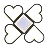 Contemporary Black/Pink Led Nursery Flush Mount Lamp With Heart-Shaped Acrylic Shade