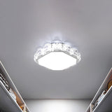 Minimalist Crystal Led Flush Lamp In Black/White: Square/Round Ceiling Mount Light Fixture

Note: