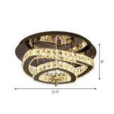 Sleek Chrome Geometric Ceiling Flushlight With Crystal Rectangle Shade - Minimalist Design