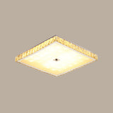 Modern Chrome Crystal Led Flush Mount Ceiling Light - Round/Square Design For Bedroom Lighting
