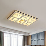 Minimalist Faceted Crystal Led Ceiling Light Fixture - White Flush Mount