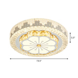 Modern Led Ceiling Lamp With Crystal Flower/Round Cut Design - Chrome Flush Mount For Bedroom