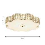 Gold Crystal Led Flush Mount Living Room Ceiling Light - Modern And Chic