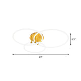 Modern Gold Acrylic Led Hoop Semi-Flush Ceiling Lamp With Warm/White Light For Living Room