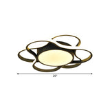 Led Restaurant Ceiling Lamp - Simple Black Flush Mount Light With Round Metallic Shade Warm/White