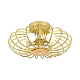 Contemporary Melon Flush Mount Light In Gold - Perfect For Corridors
