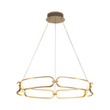 Minimalist Metallic Led Chandelier For Ceiling With Circular Design - Gold Finish Warm/White Light
