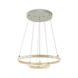 Minimalist 2-Tier Pendant Chandelier With Led Down Lighting In White