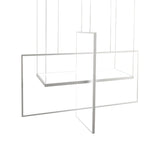 Modern Led Chandelier: Metal Rectangle Frames Black/White Suspension Warm/White Light